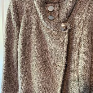 Tahari beige/brown/gray wool winter coat